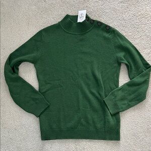Hermes Green Button-Detail Sweater